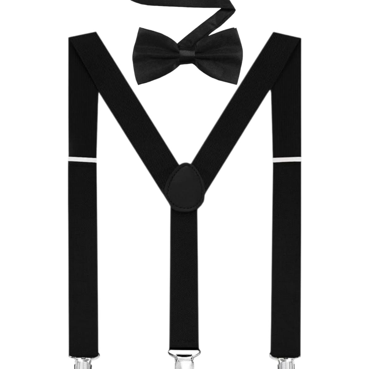 GENERICO - Corbatín Y Tirantes negro Diseño Elegante Adultos Y Niños