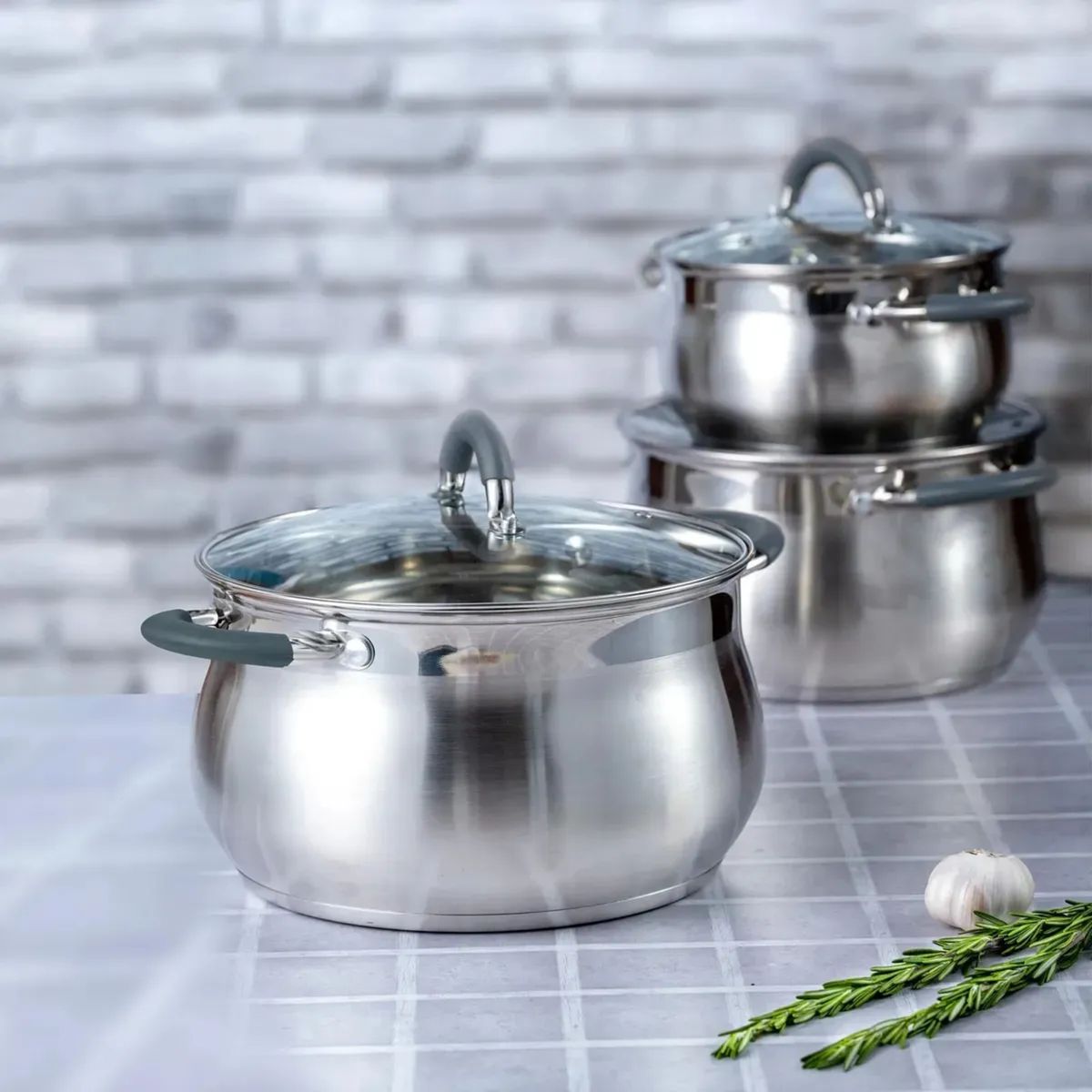 HOME IDEAS - Olla En Acero Inoxidable 24 Cm 6.3 Lt Con Tapa