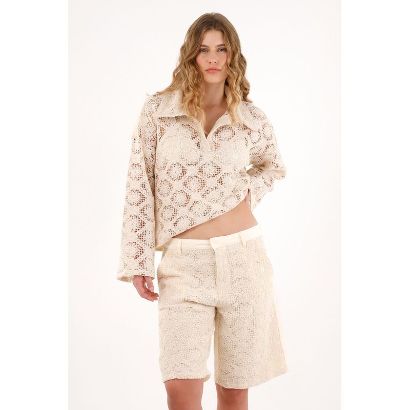TENNIS - Buzo crudo tejido en frente para mujer