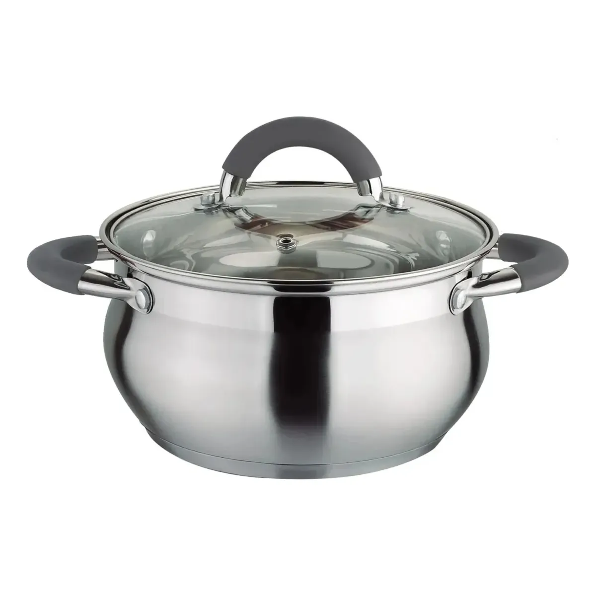 HOME ELEMENTS - Olla En Acero Inoxidable 18 Cm 2.5 Lt Con Tapa