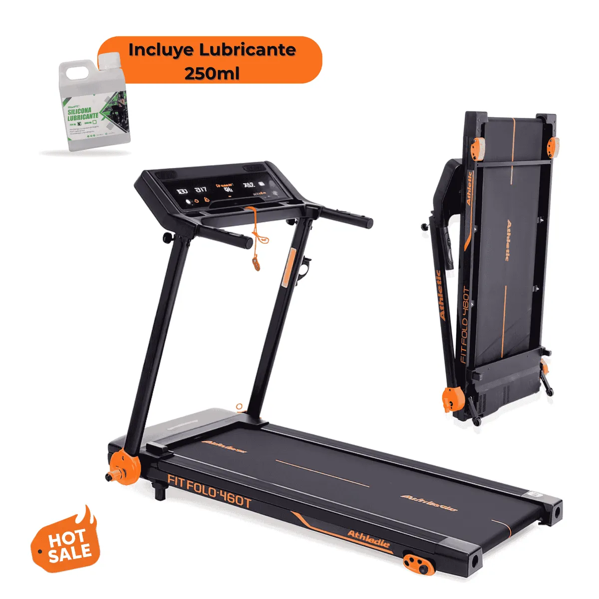 ATHLETIC - Caminadora Trotadora Plegable 460T Athletic PHP 2.0 HP + Pantalla LED y Bluetooth
