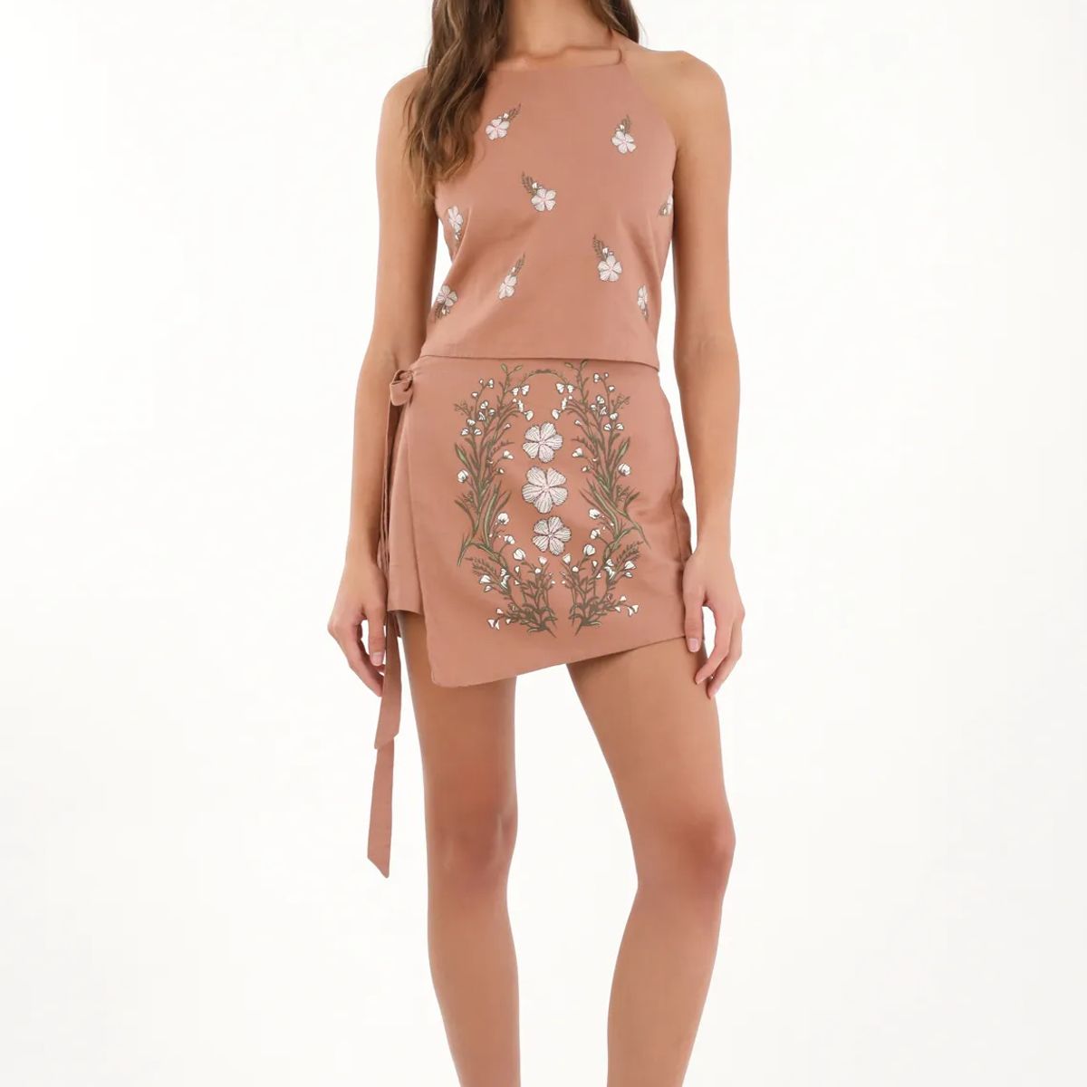 TOPMARK - Camisa halter con estampado de flores para mujer