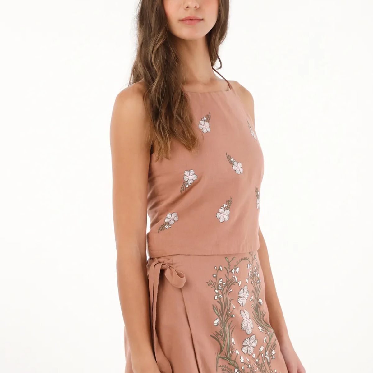 TOPMARK - Camisa halter con estampado de flores para mujer