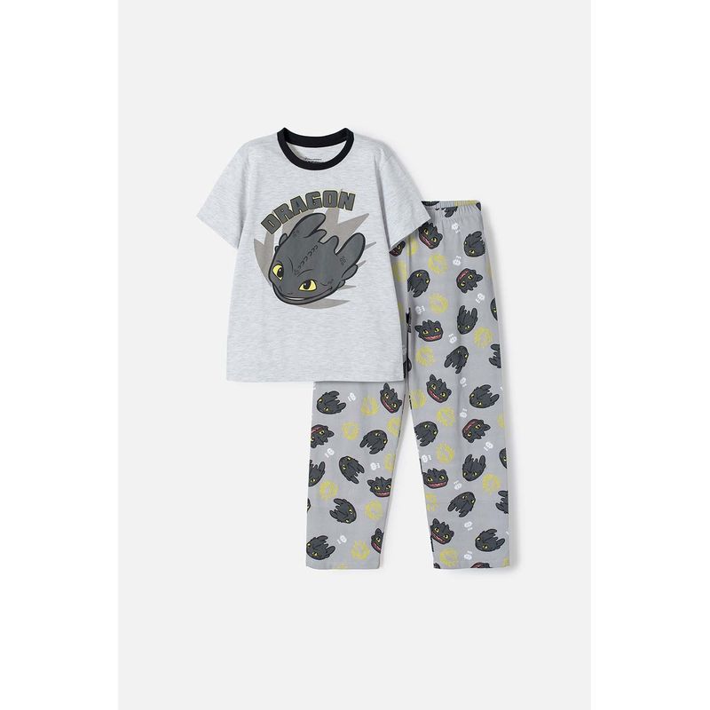 UNIVERSAL - Pijama Cómo entrenar a tu dragón gris y negra de pantalón largo para niño