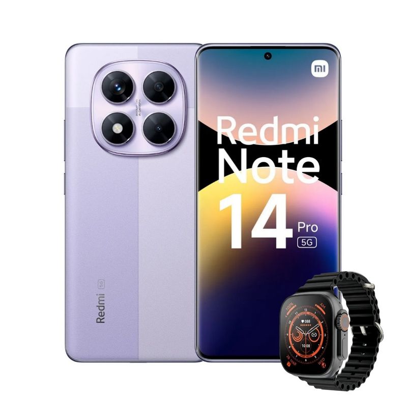 XIAOMI - Celular Xiaomi Redmi Note 14 Pro 512GB 12GB Ram 5G Púrpura + Smartwatch
