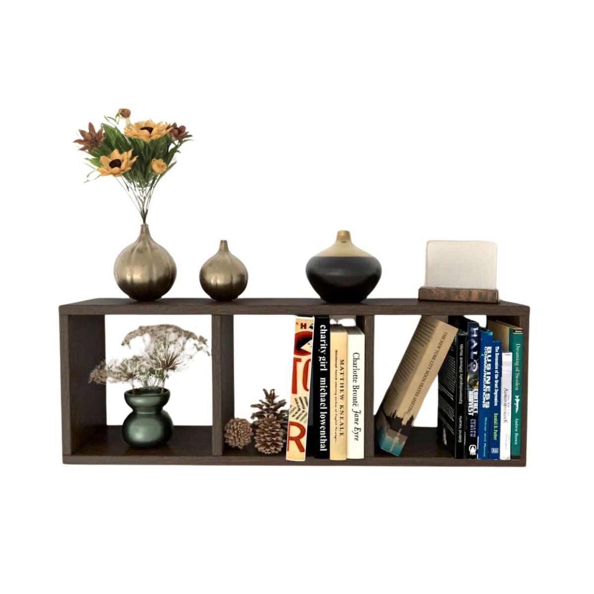 GENERICO - Repisa Cubo Estantería Biblioteca 3 Módulos Decoración Moderna, Wengue