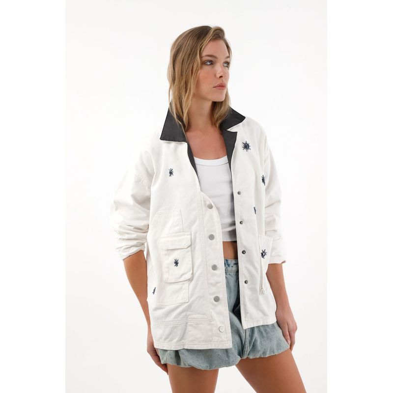 TENNIS - Abrigo largo oversize crudo para mujer