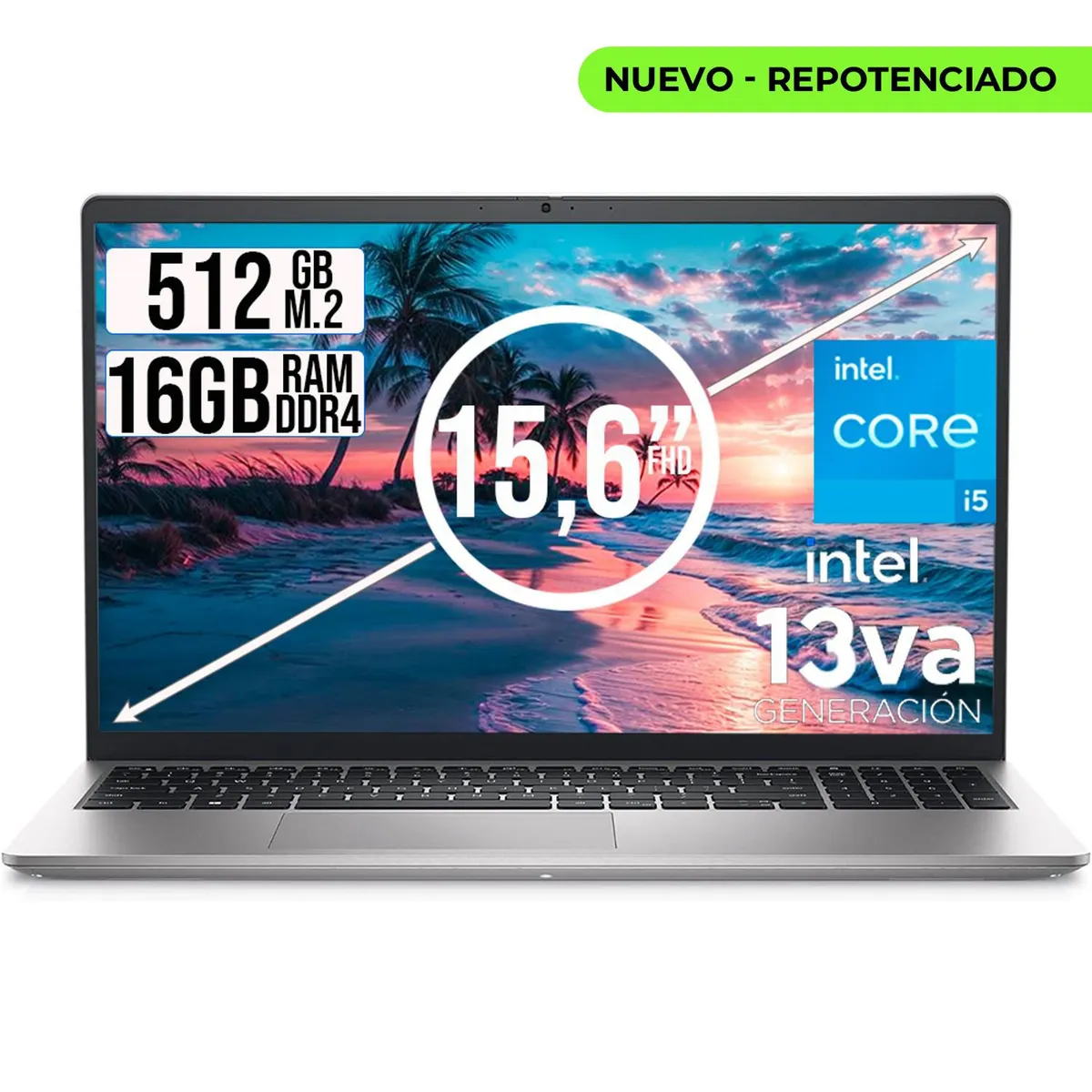 DELL - Portátil Dell 15.6” FHD Intel Core i5 13ª Gen 16GB RAM 512GB SSD Plata