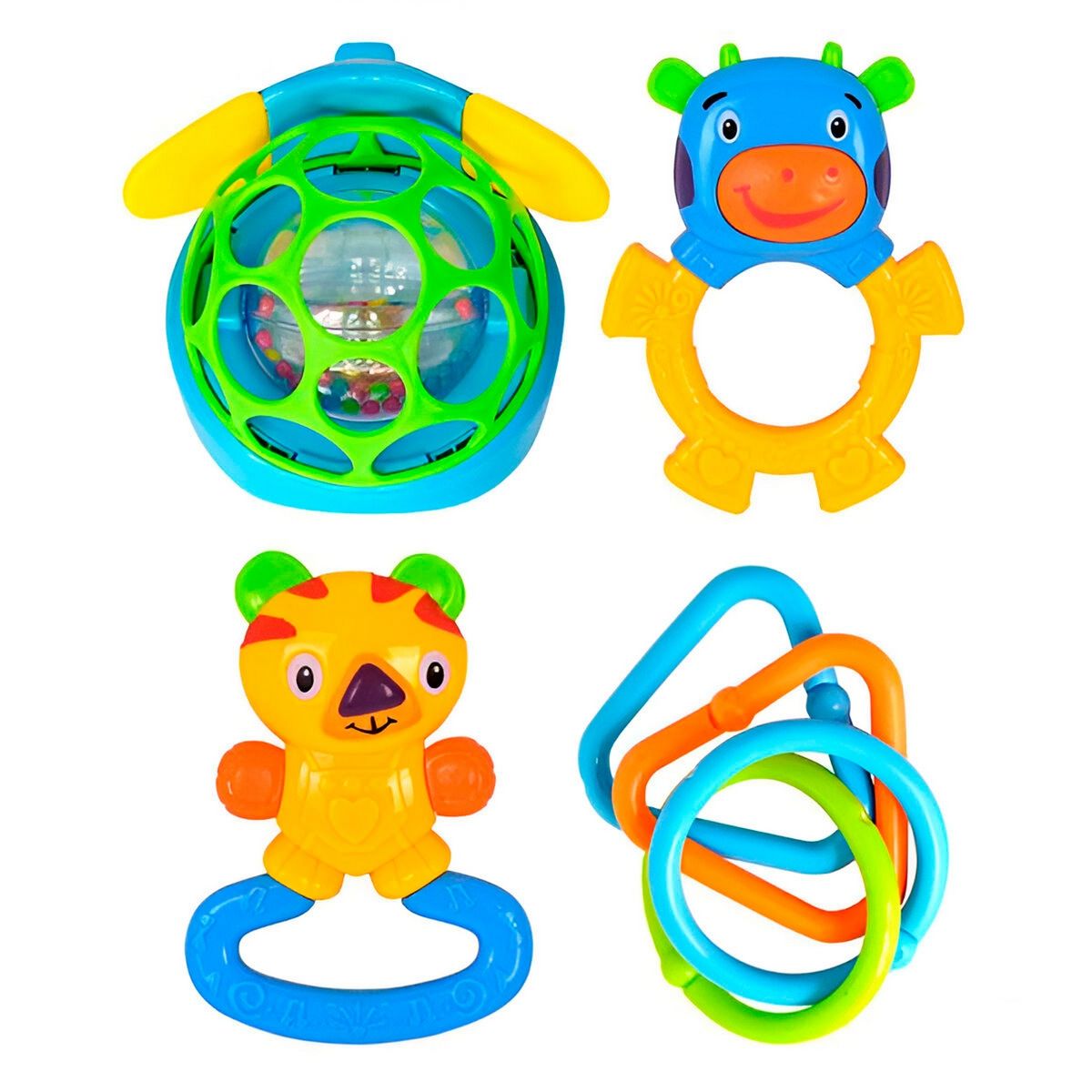 GENERICO - Sonajero Estimulación Temprana Bebé Juguete Elefante X 4 Pc