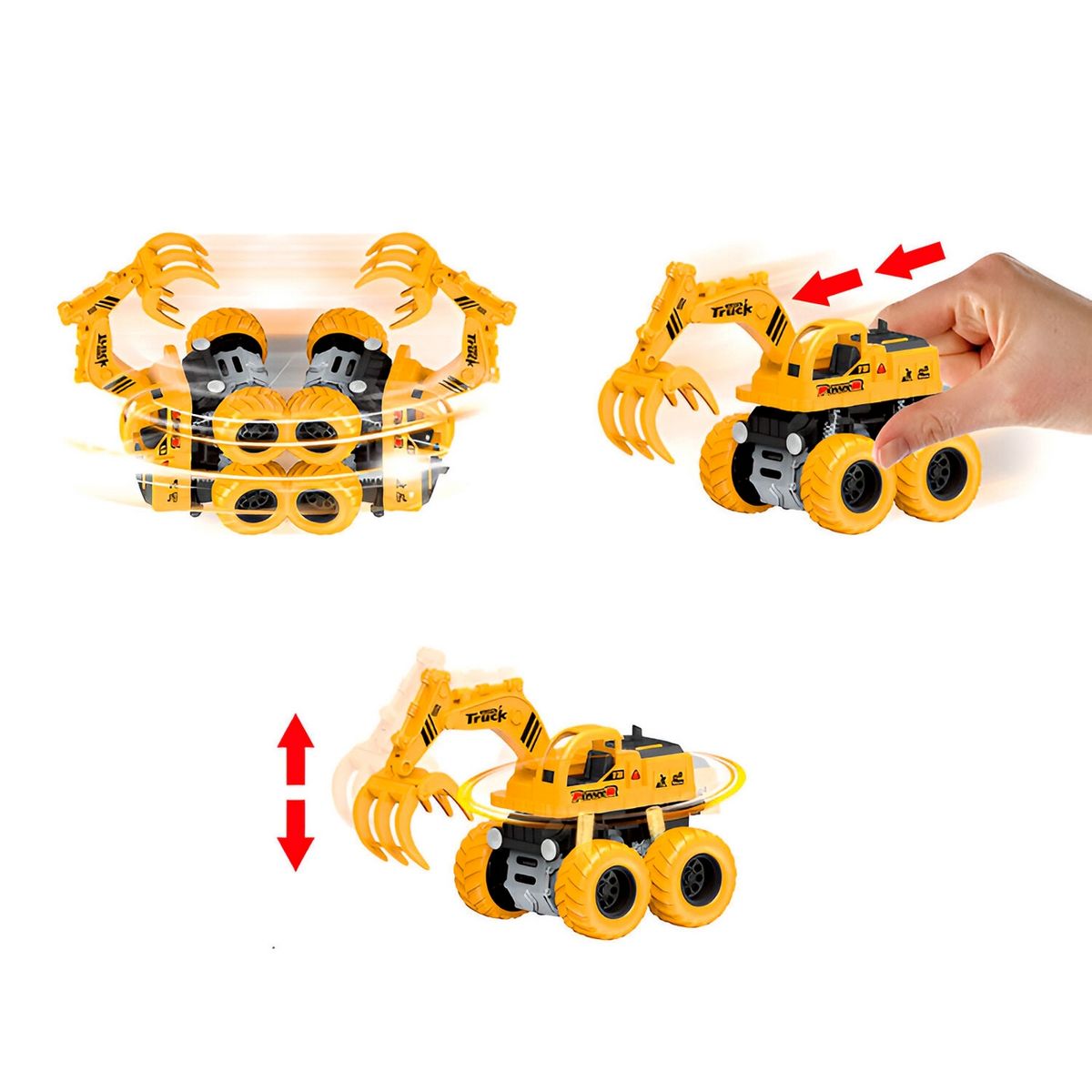 GENERICO - Retroexcavadora Bulldozer Truck Impulso Constructor Juguete