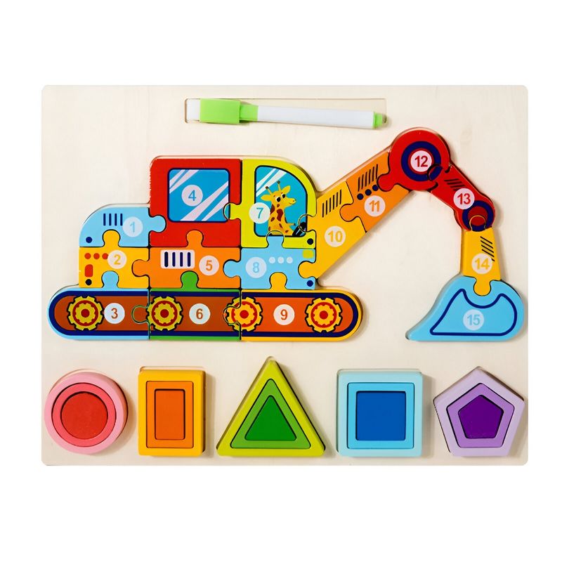 GENERICO - Rompecabezas 3d 2 En 1 Tablero Juego Didactico Niño Figuras