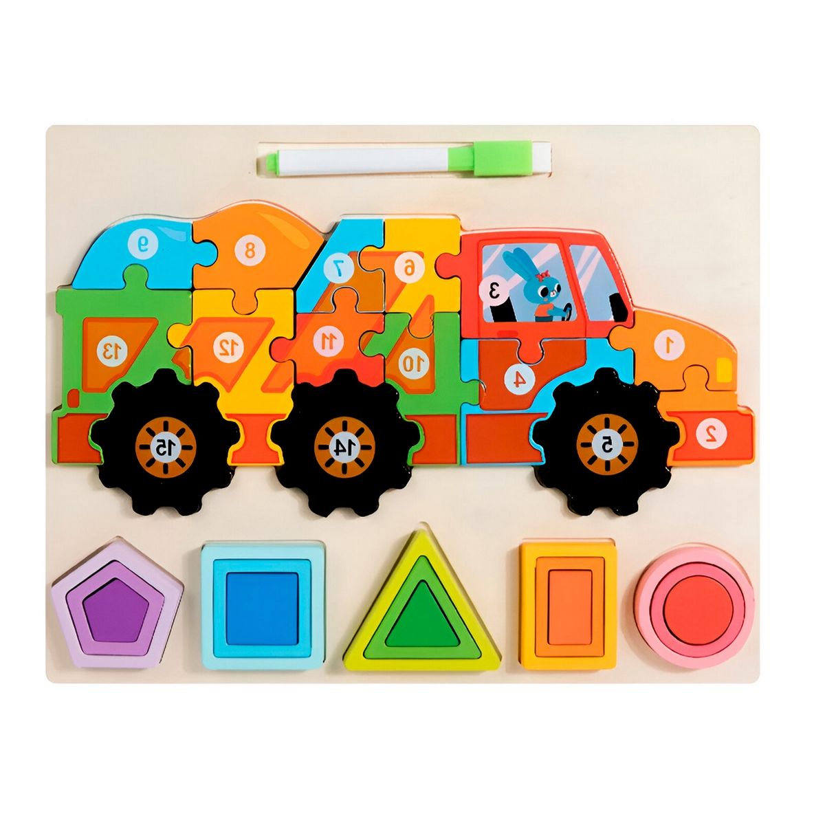 GENERICO - Rompecabezas 3d 2 En 1 Tablero Juego Didactico Niño Figuras