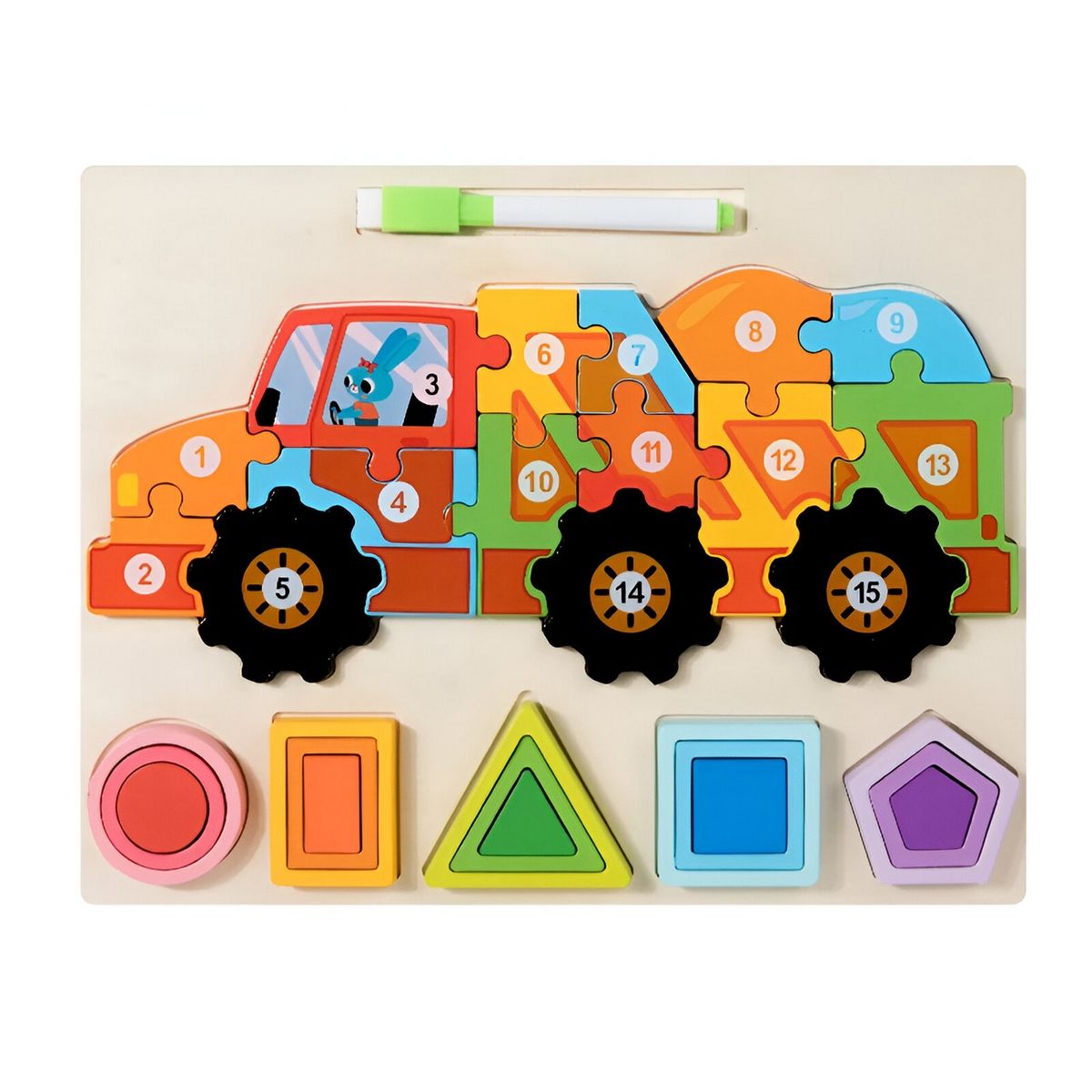 GENERICO - Rompecabezas 3d 2 En 1 Tablero Juego Didactico Niño Figuras