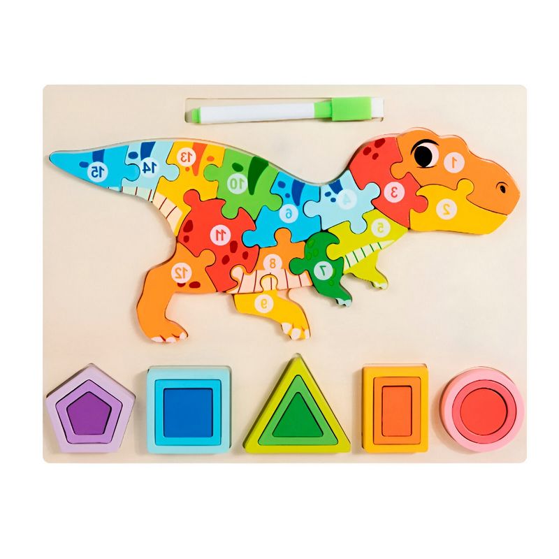 GENERICO - Rompecabezas 3d 2 En 1 Tablero Juego Didactico Niño Figuras