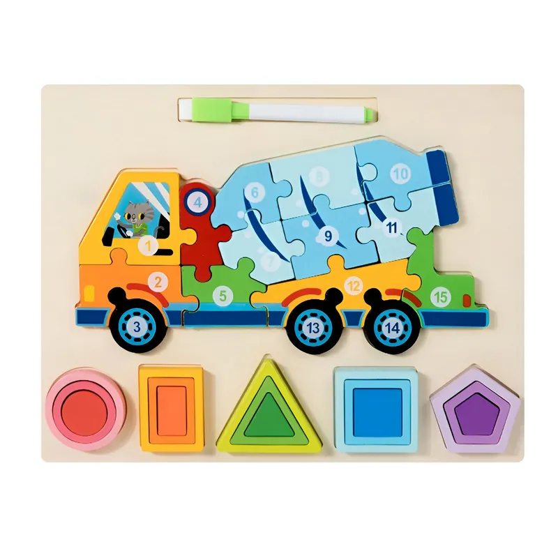 GENERICO - Rompecabezas 3d 2 En 1 Tablero Juego Didactico Niño Figuras