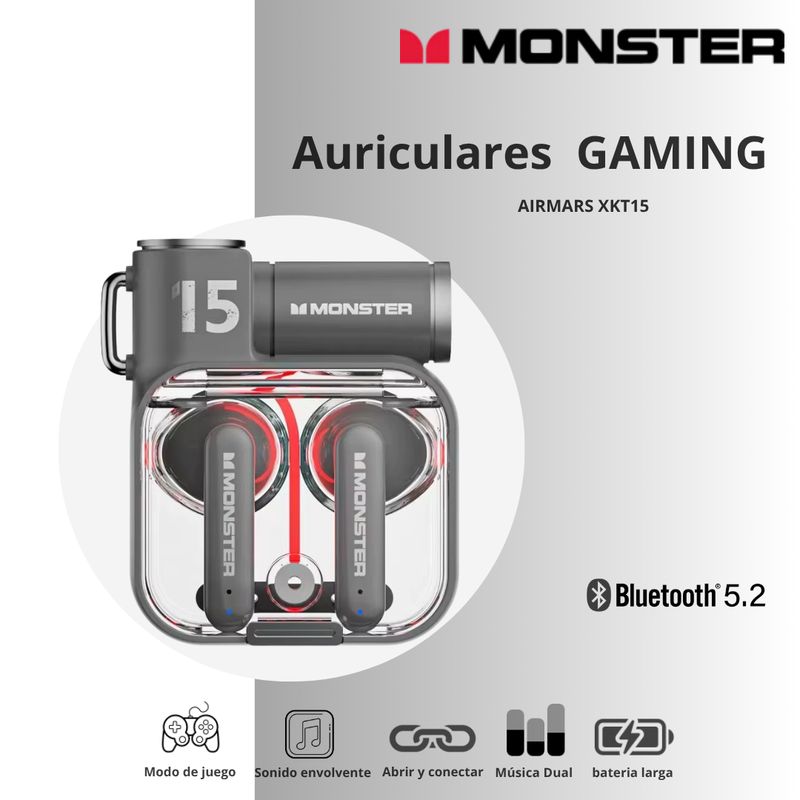 MONSTER - Auriculares Inalámbricos Monster XKT15 Negros