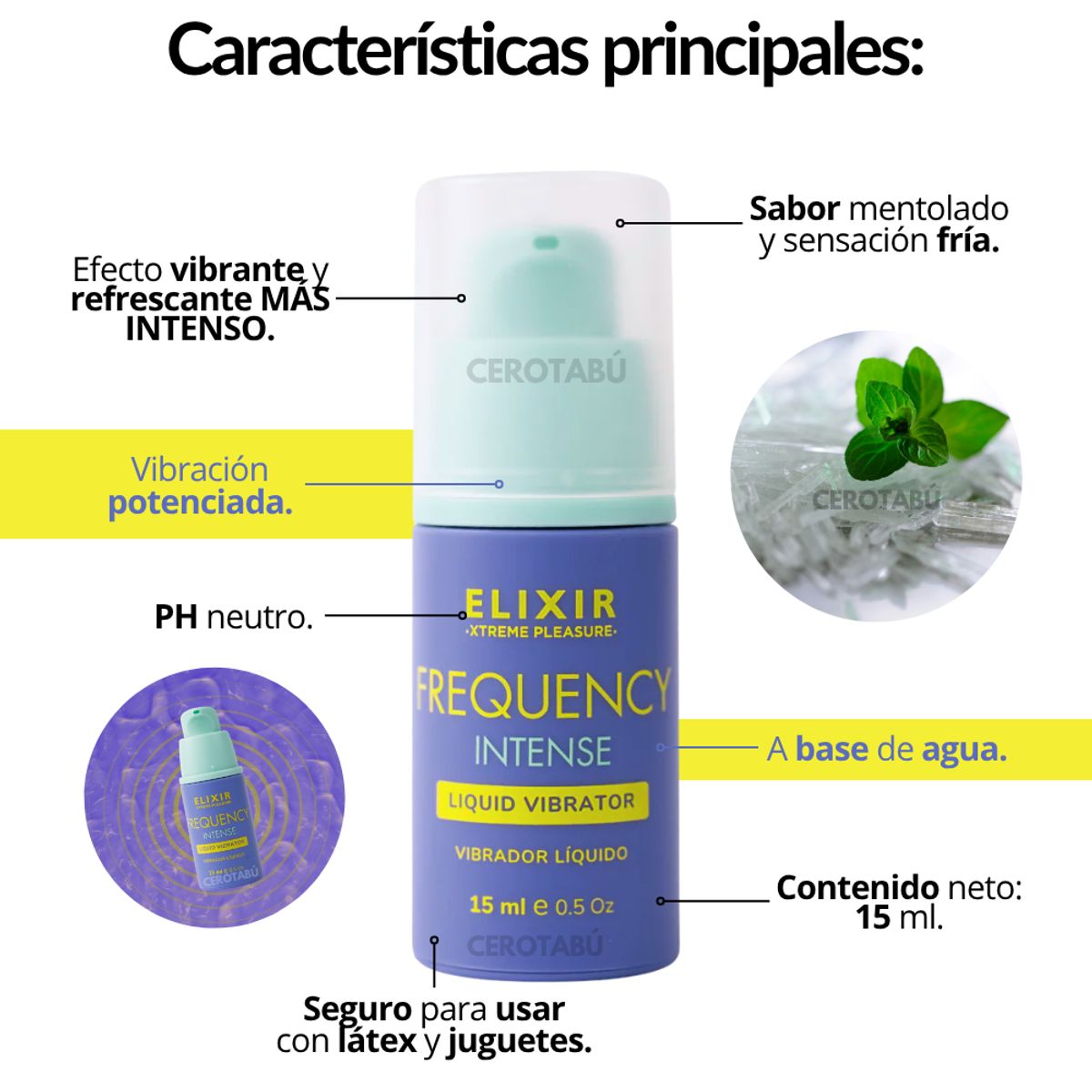 ELIXIR - Lubricante Vibrador Líquido Frío Más Intenso Frequency Intense 15mL