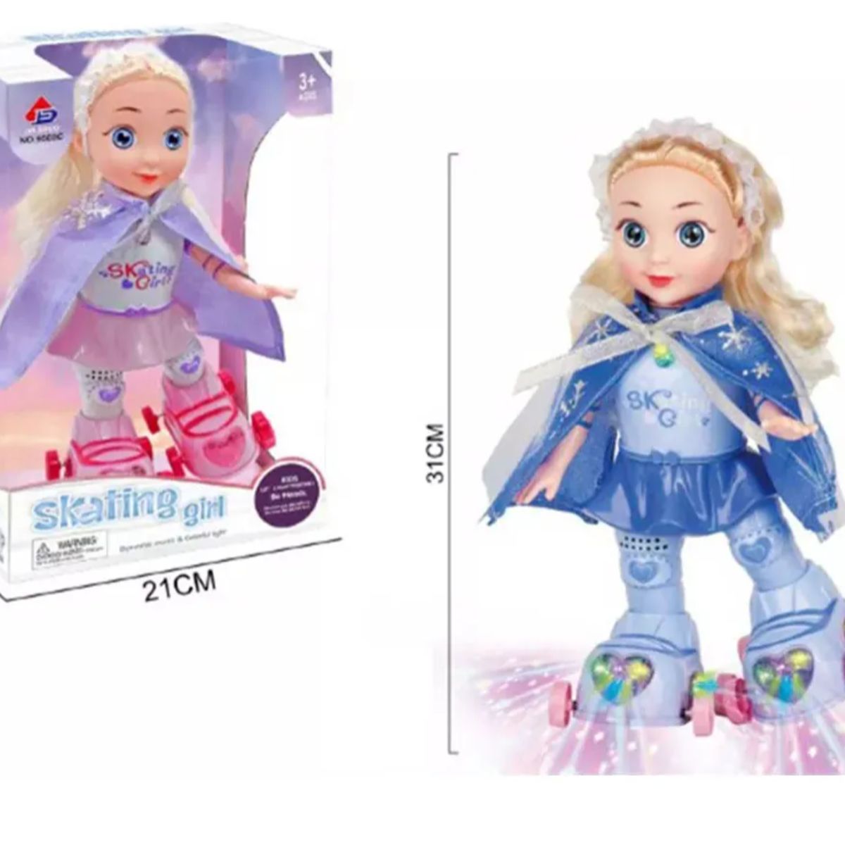 GENERICO - Muñeca Patinadora Luces Movimiento Juguete Musical Niñas