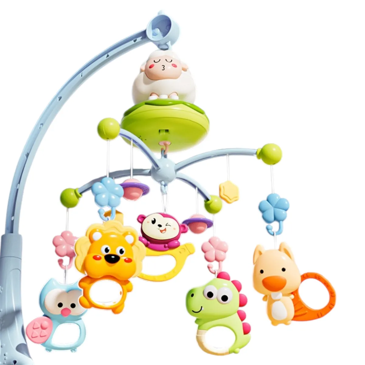 GENERICO - Movil Musical Cuna Bebe Con Luz Y Control Remoto azul-
