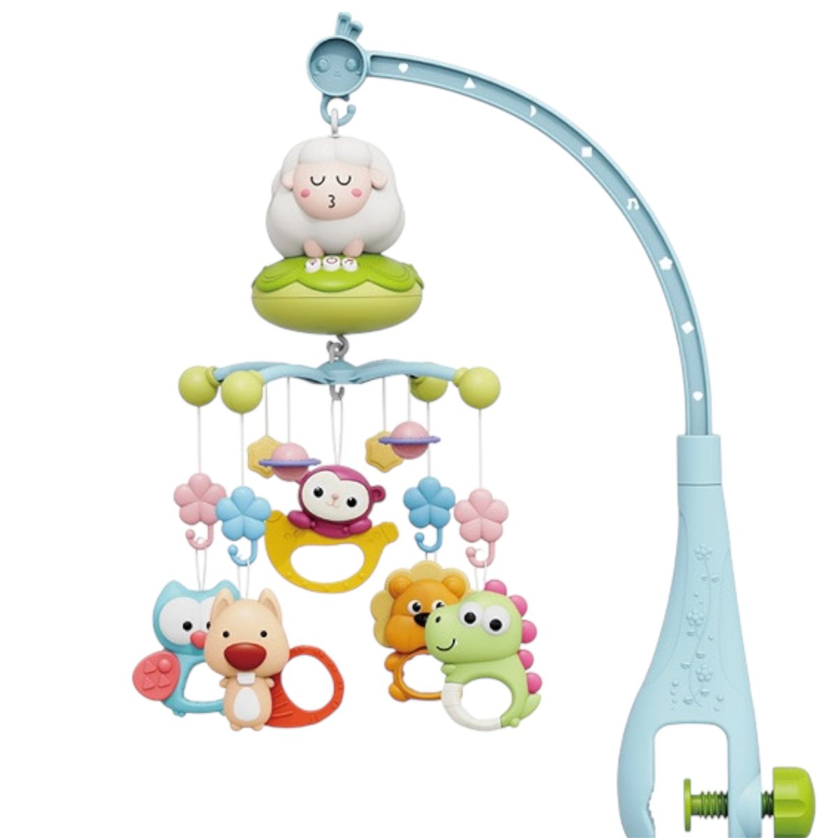 GENERICO - Movil Musical Cuna Bebe Con Luz Y Control Remoto azul-