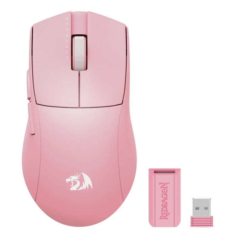 REDRAGON - Ratón Inalámbrico Redragon King Pro Rgb Rosa M916p-pro