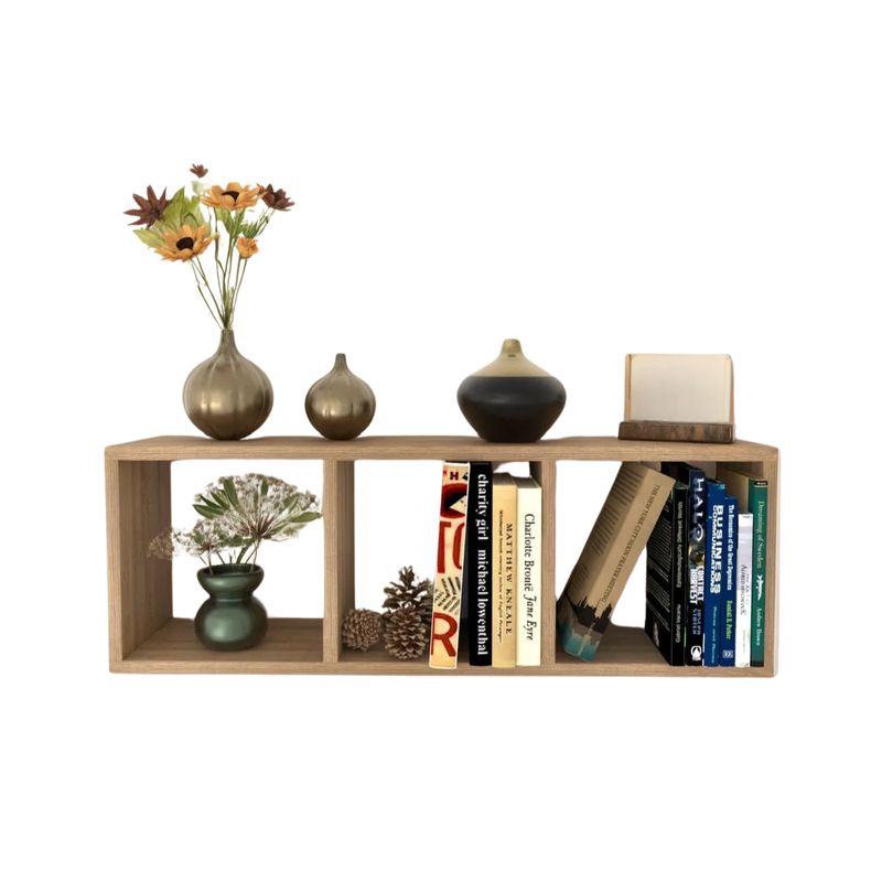 GENERICO - Repisa Cubo Estantería Biblioteca - 3 Módulos - Decoración, Amaretto