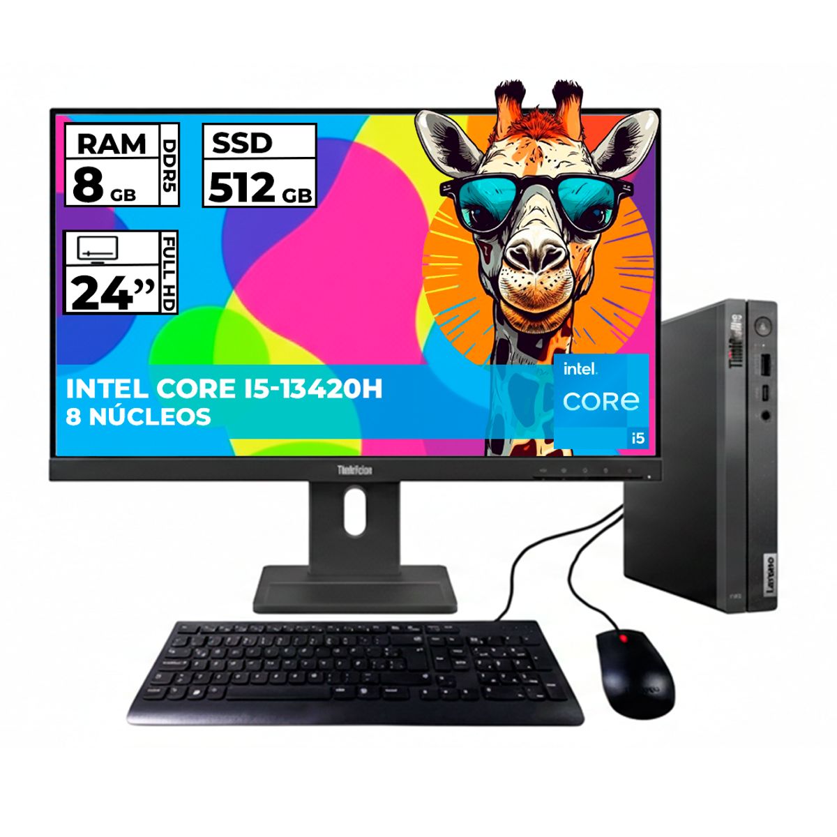 LENOVO - LENOVO THINKCENTRE NEO 50Q I5 8GB 512GB + MONITOR 24″ FHD