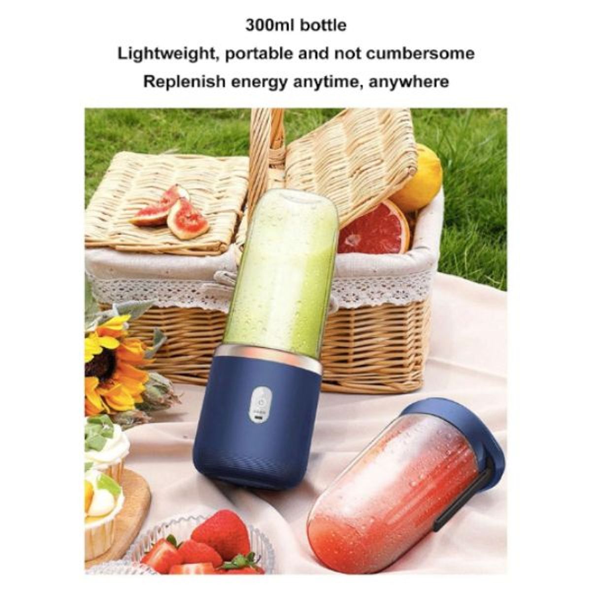 GENERICO - Licuadora Portátil Recargable Con Doble Vaso Incluido