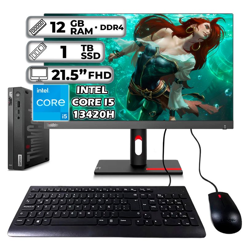 LENOVO - LENOVO THINKCENTRE TINY INTEL CORE I5-13420H 12GB RAM 1TB SSD 215″ FHD