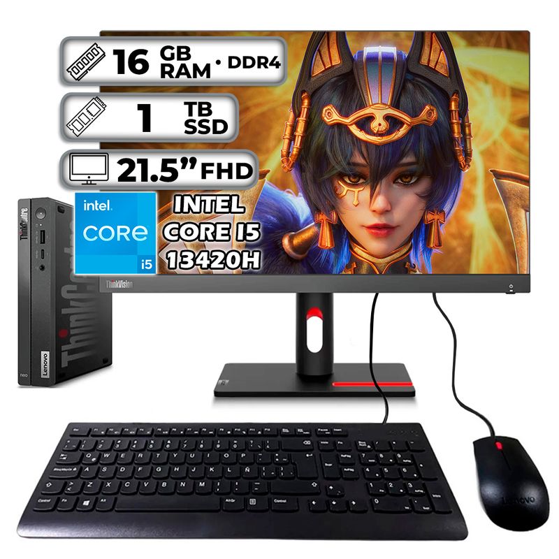 LENOVO - LENOVO THINKCENTRE TINY INTEL CORE I5-13420H 16GB RAM 1TB SSD 215″ FHD