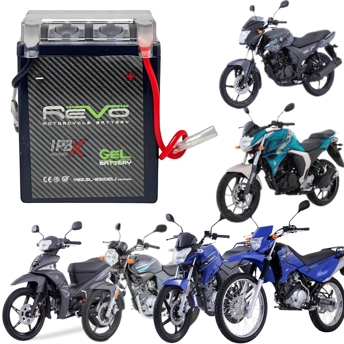 REVO - BATERIA GEL REVO FZ16 XTZ125 MRX125 BOXER PLS135 REPUESTOS