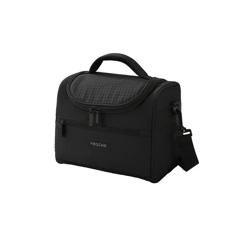 GENERICO - LONCHERA TÉRMICA AISLANTE PORTA COMIDA BOLSA ALMUERZO-NEGRO
