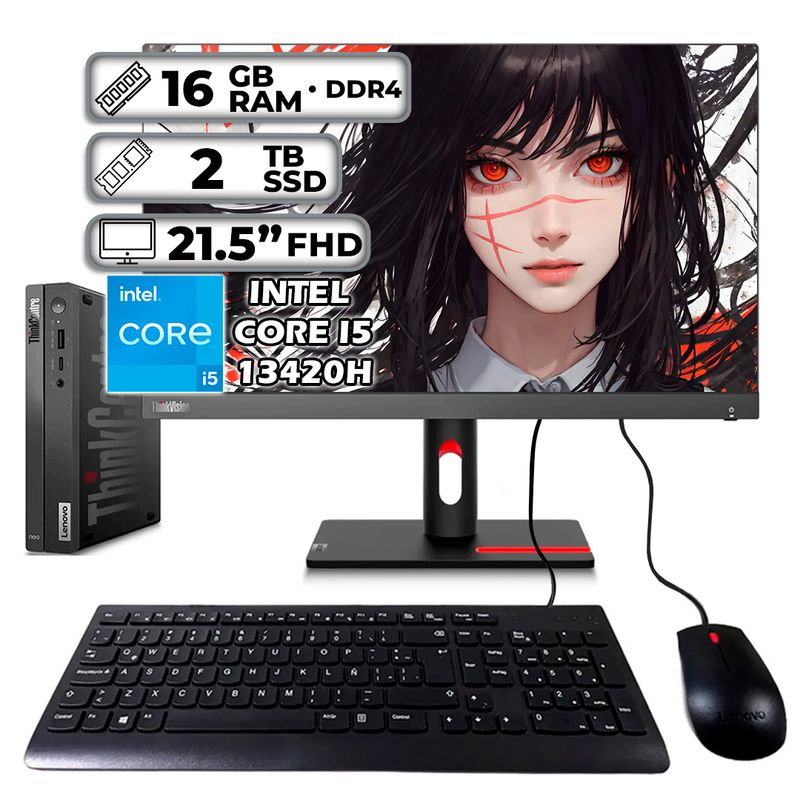LENOVO - LENOVO THINKCENTRE TINY INTEL CORE I5-13420H 16GB RAM 2TB SSD 215″ FHD