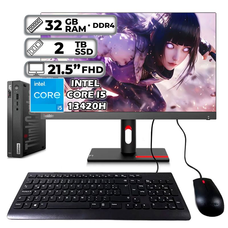 LENOVO - LENOVO THINKCENTRE TINY INTEL CORE I5-13420H 32GB RAM 2TB SSD 215″ FHD