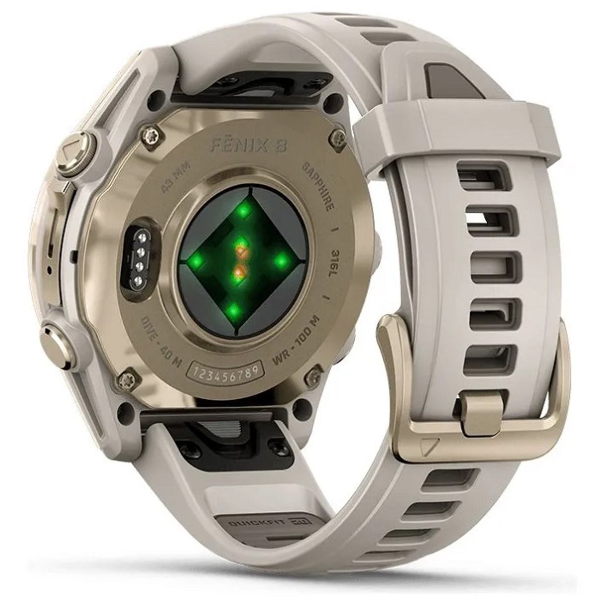 GARMIN - Reloj Garmin Fenix 8 43mm Amoled Oro Zafiro Gris