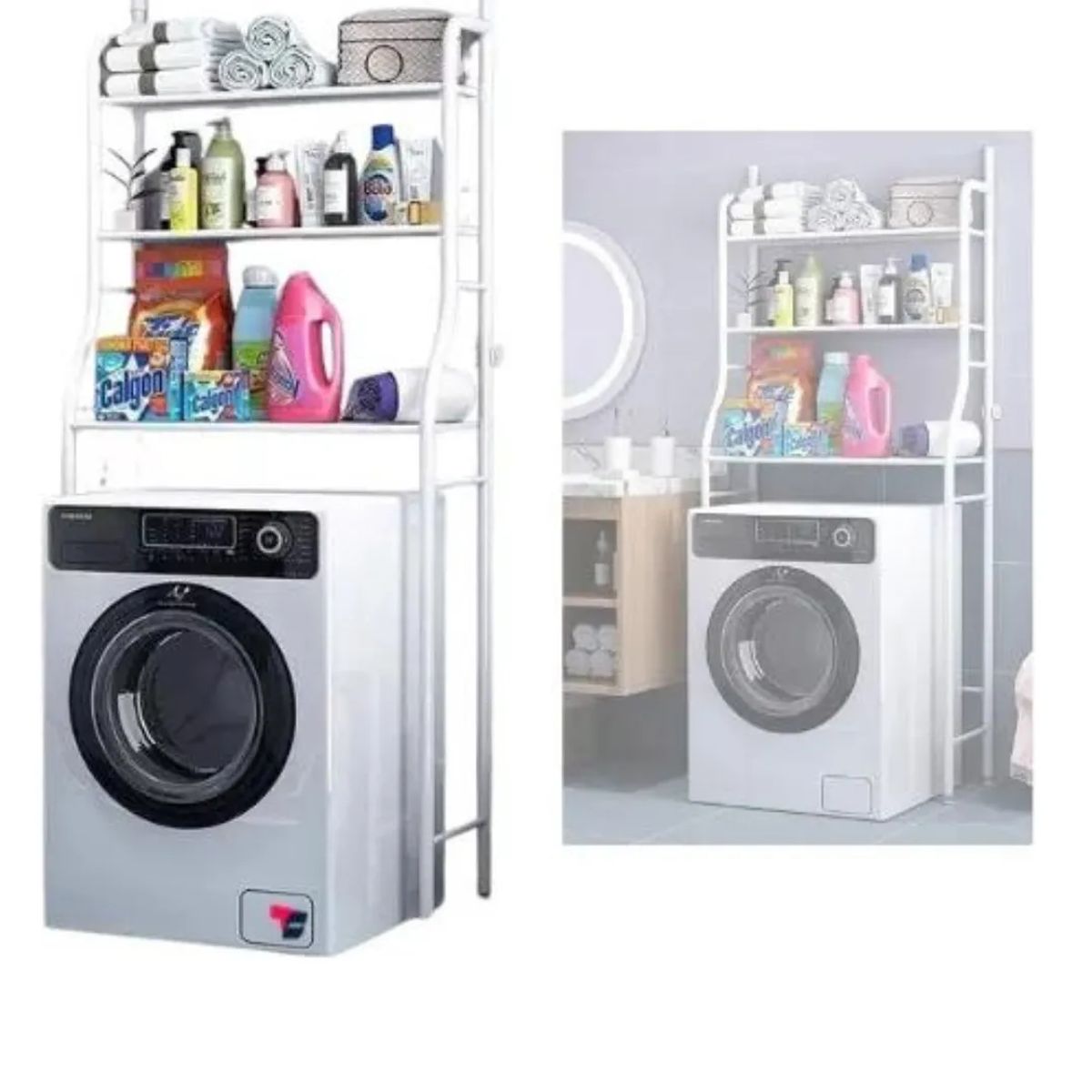 SKY - Organizador Estante De Lavadora Baño Metalico Rack 3 Niveles