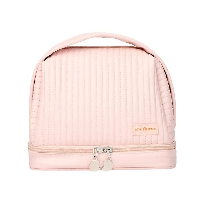 GENERICO - COSMETIQUERA NECESER BOLSO MAQUILLAJE VIAJE ACOLCHADA-ROSA