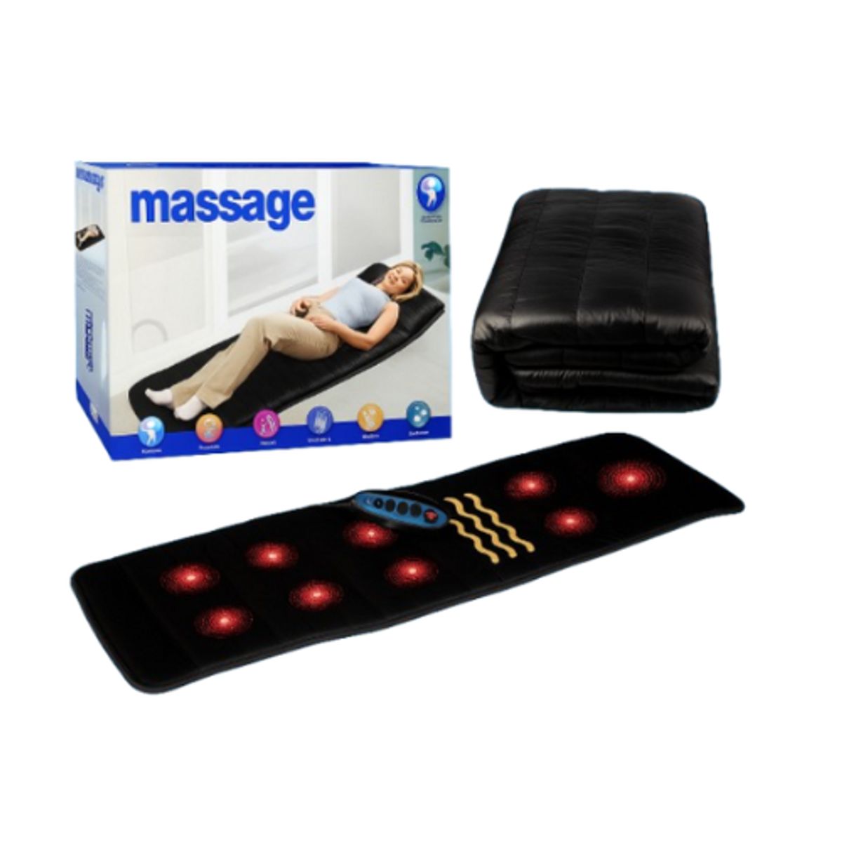 GENERICO - Colchoneta Masajeadora Eléctrica con Calor y Vibración