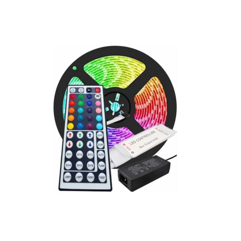 GENERICO - Cinta Led Rgb De Colores De 10 M Con Fuente Y Control De 16