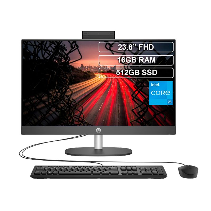 HP - Todo en uno AIO HP Core i5 1334U 16GB 512GB FHD 23.8