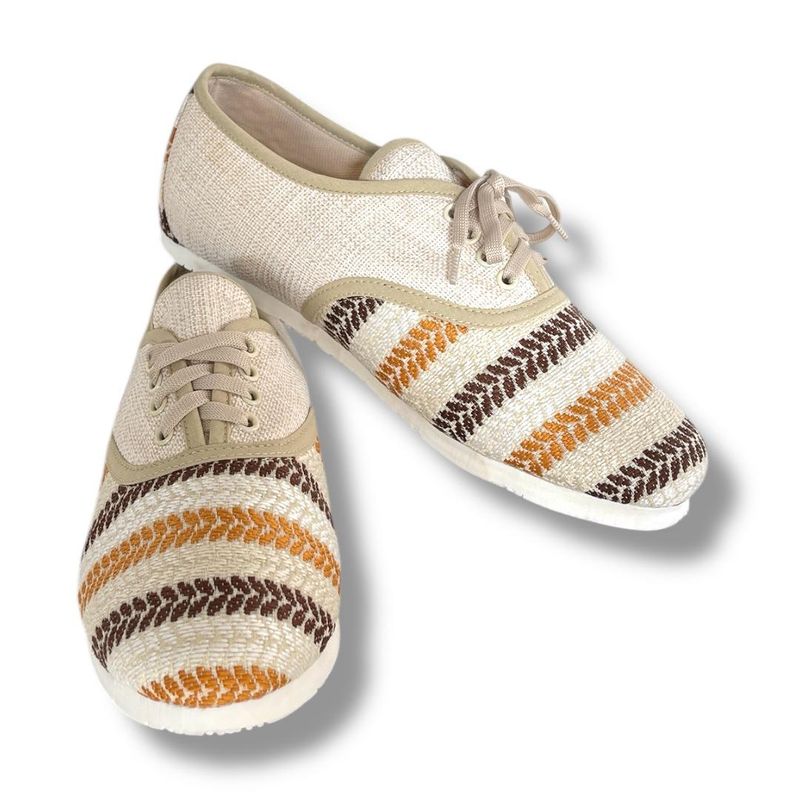 XIAN SHOES - alpargatas clasica cordones hombre trenza beige 25