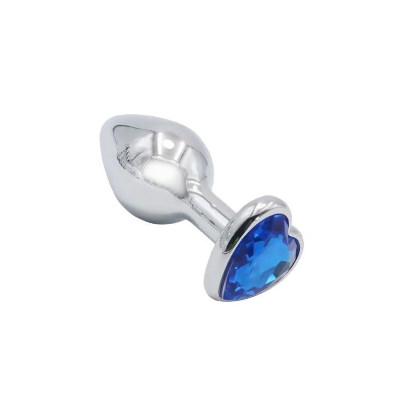 GENERICO - Plug Anal en Acero Talla S Forma Corazón AZUL