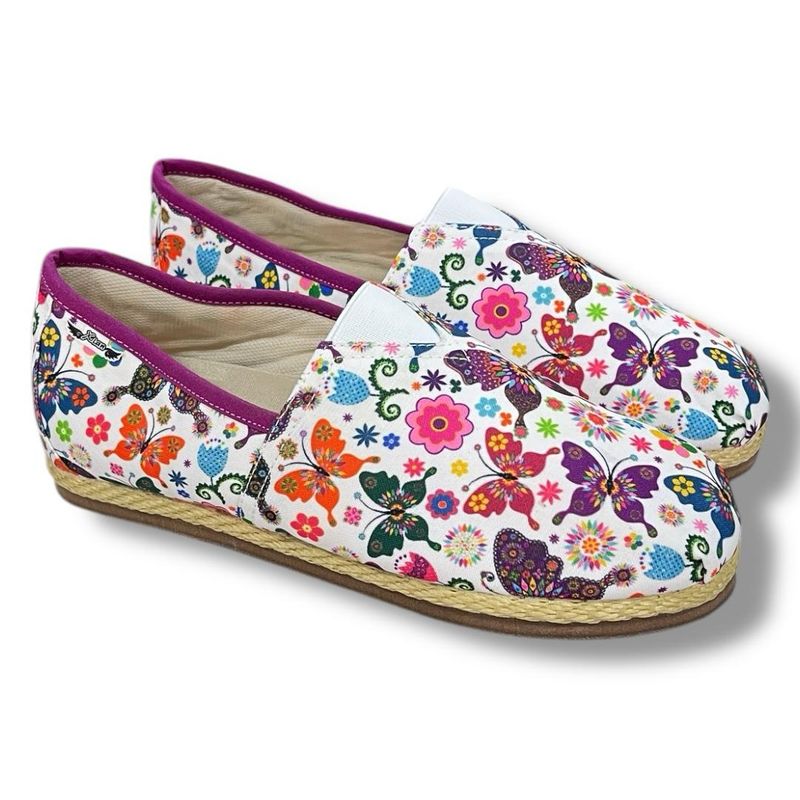 XIAN SHOES - ALPARGATA YUTE MUJER MARIPOSAS MORADAS 25