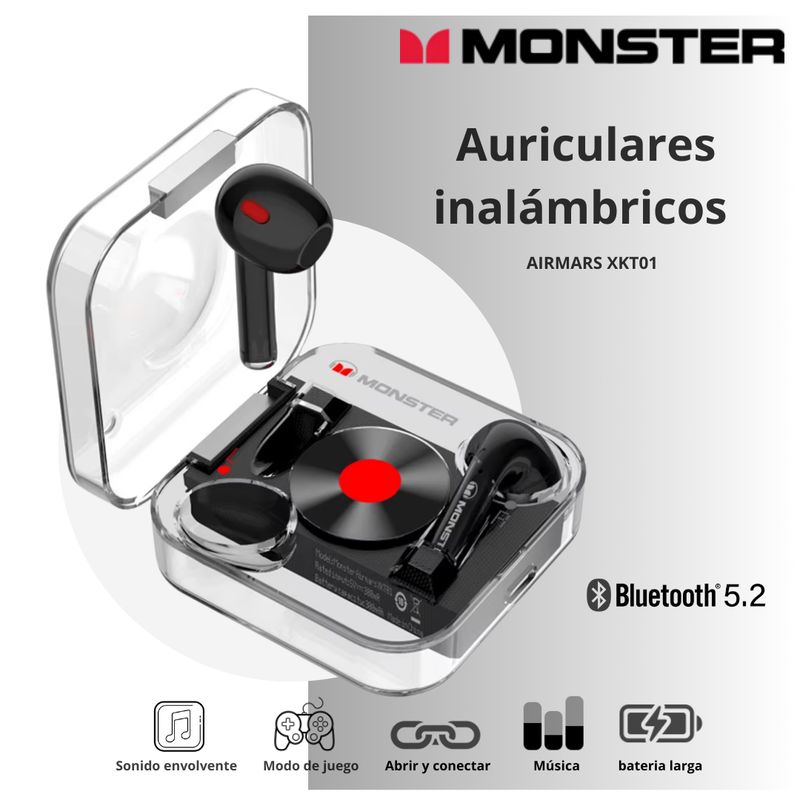 MONSTER - Audifonos Inalámbricos Monster XKT01 - Negro