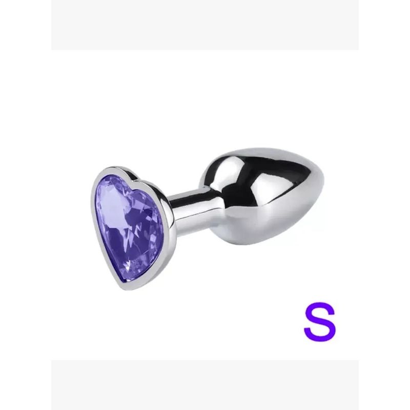 GENERICO - Plug Anal en Acero Talla S Forma Corazón MORADO