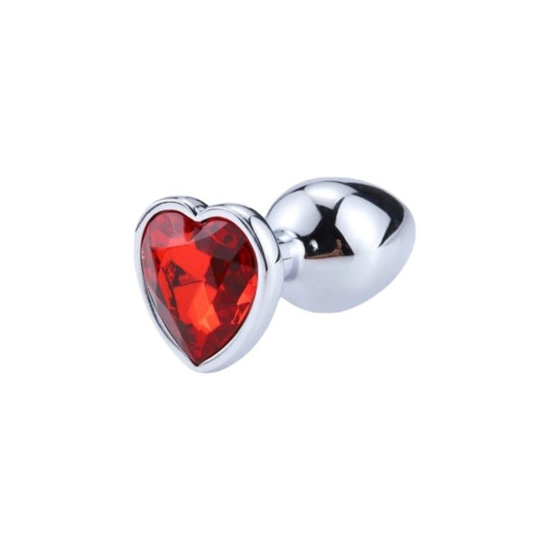 GENERICO - Plug Anal en Acero Talla S Forma Corazón ROJO