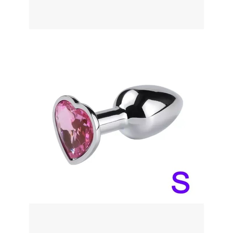 GENERICO - Plug Anal en Acero Talla S Forma Corazón ROSADO