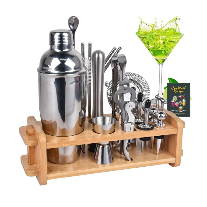 GENERICO - Coctelería Barman Coctelera de 750ml, 15 Piezas Acero Inoxidable