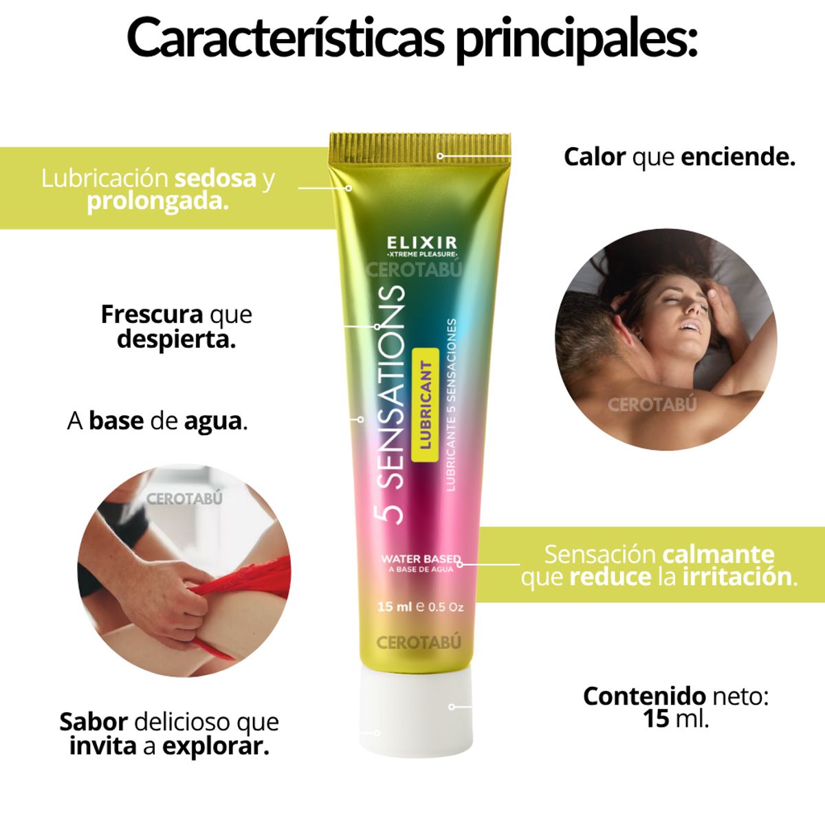 ELIXIR - Lubricante Intimo 5 Sensaciones Sex@ Oral Regenera Doble Sensación