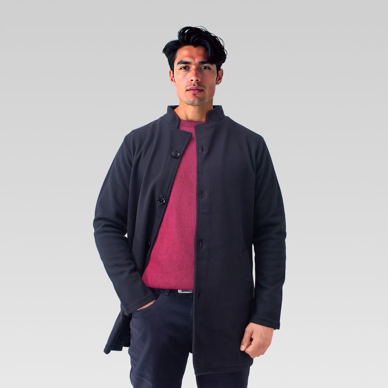 SYK - Gaban para hombre de paño abrigo gris claro